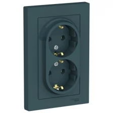 Schneider Electric Розетка 2-м СП AtlasDesign 16А IP20 с заземл. в сборе изумруд SchE ATN000824